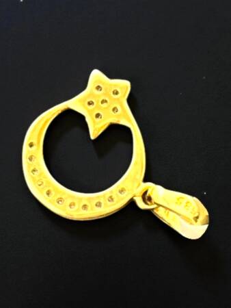 Taşlı Ay Yıldız Altın Uç - 7