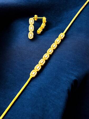 Taşlı Baget Model Altın Takı Seti - 6