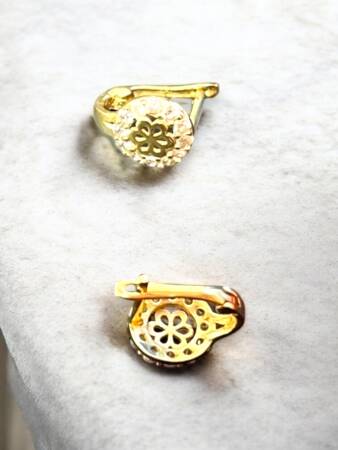 Taşlı Çiçek Model Altın Çocuk Küpe - 5