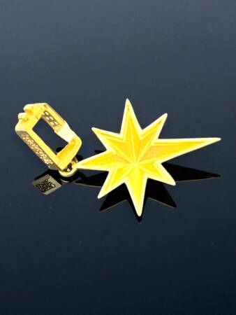 Taşlı Kuzey Yıldızı Altın Charm - 4