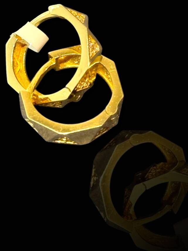 Taşlı Mini Halka Küpe - 3