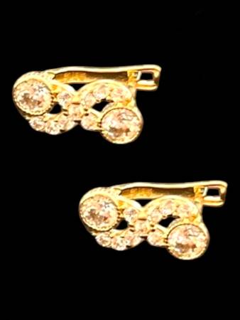 Taşlı Sonsuzluk Model Altın Çocuk Küpe - 2