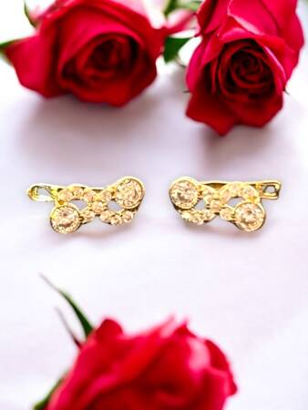 Taşlı Sonsuzluk Model Altın Çocuk Küpe - 