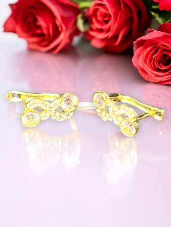 Taşlı Sonsuzluk Model Altın Çocuk Küpe - 5