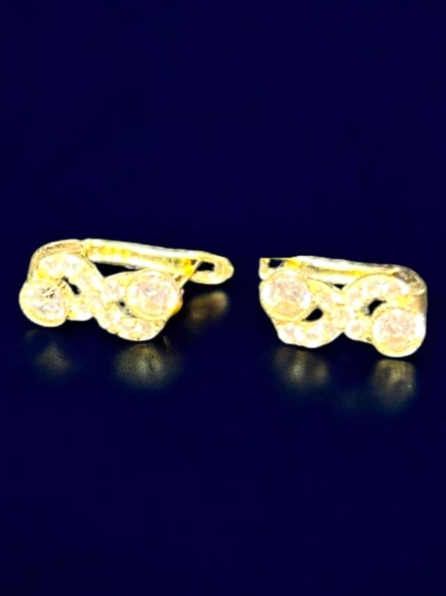 Taşlı Sonsuzluk Model Altın Çocuk Küpe - 7