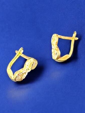 Taşlı Sonsuzluk Model Altın Çocuk Küpe - 9