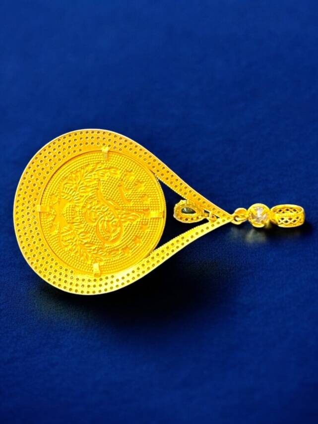 Taşlı Tuğra Altın Kolye Ucu - 3