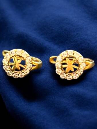 Taşlı Yusufçuk Model Altın Çocuk Küpe - 2