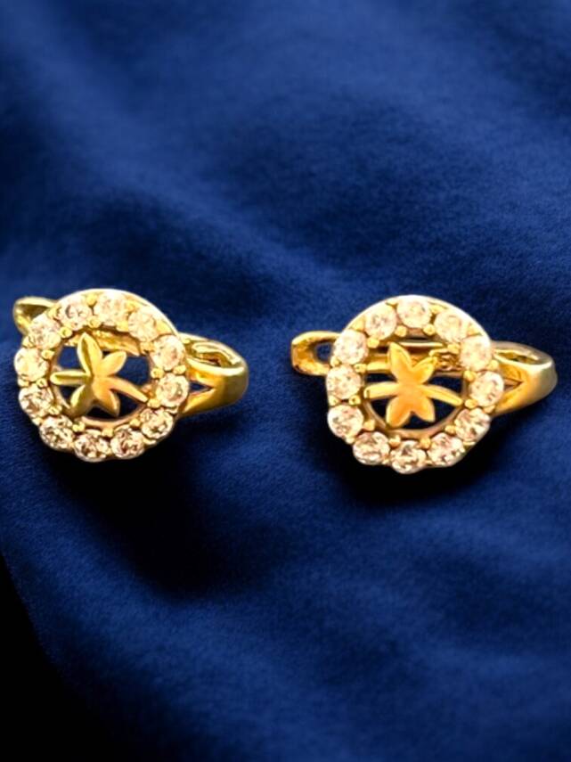 Taşlı Yusufçuk Model Altın Çocuk Küpe - 2