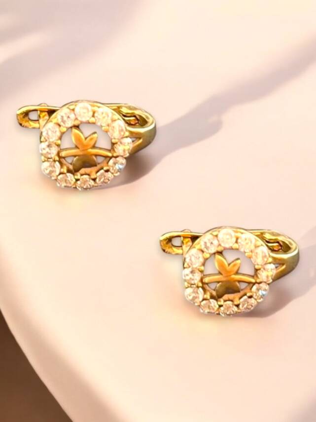 Taşlı Yusufçuk Model Altın Çocuk Küpe - 5