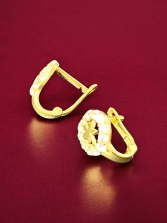 Taşlı Yusufçuk Model Altın Çocuk Küpe - 4