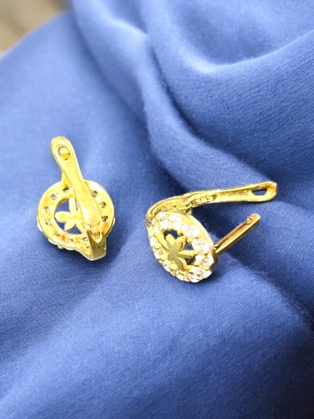 Taşlı Yusufçuk Model Altın Çocuk Küpe - 7