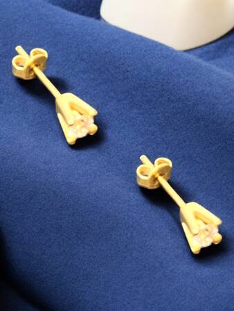 Tektaş Model Altın Top Küpe - 3