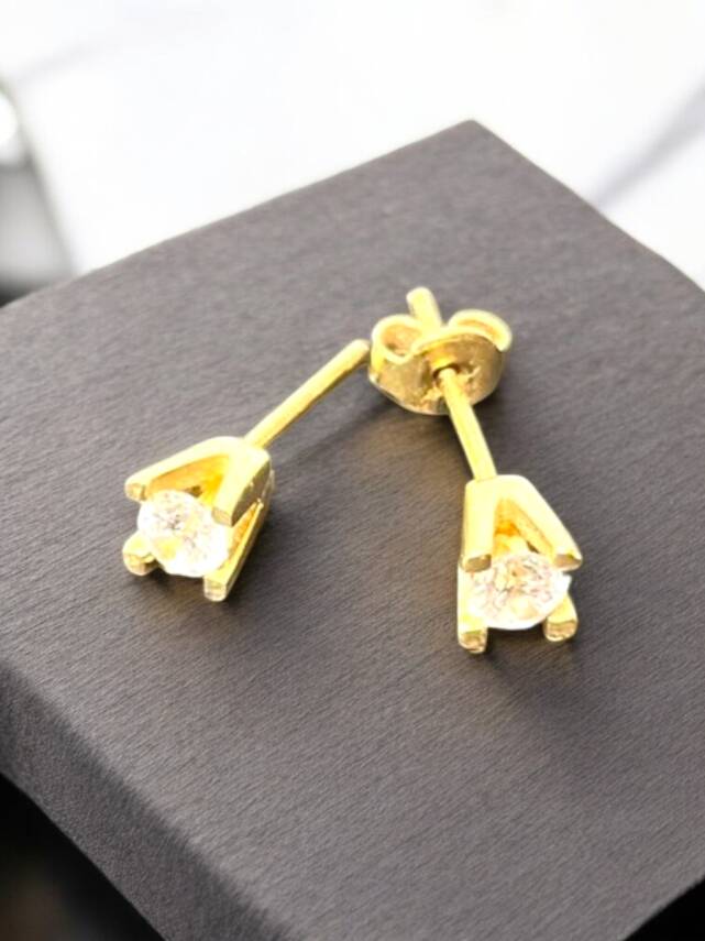 Tektaş Model Altın Top Küpe - 4