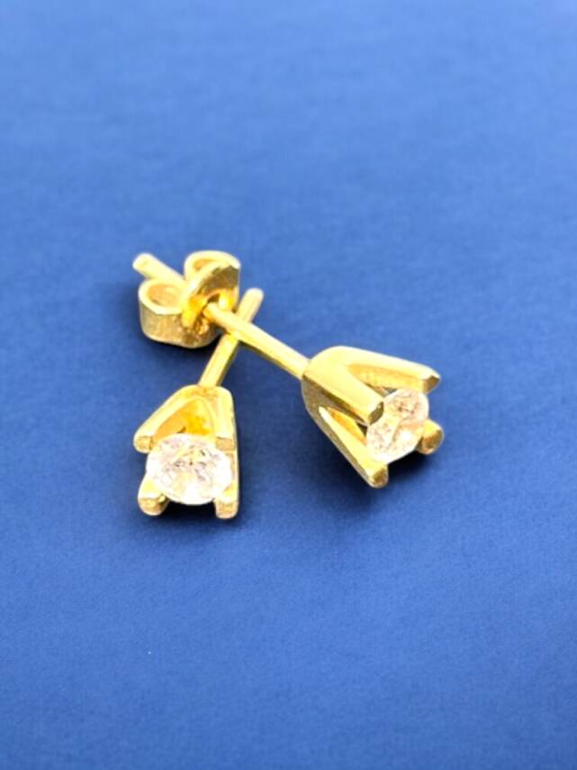 Tektaş Model Altın Top Küpe - 1