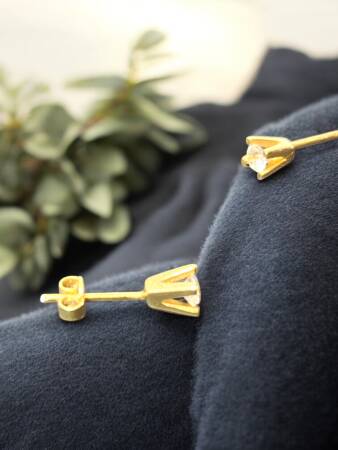 Tektaş Model Altın Top Küpe - 5