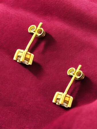 Tektaş Model Altın Top Küpe - 7