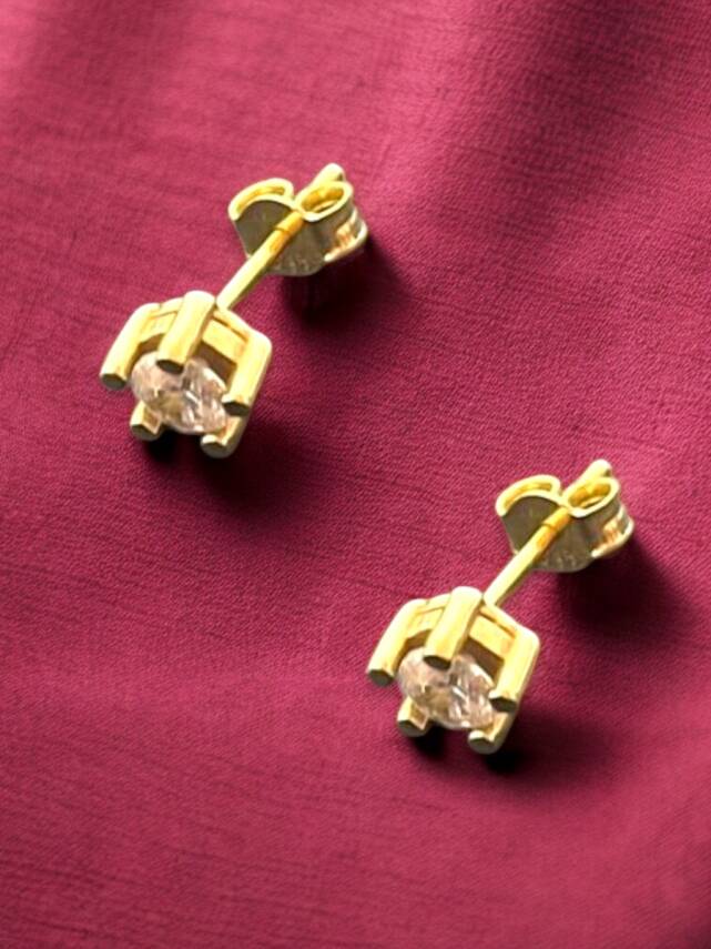 Tektaş Model Altın Top Küpe - 1