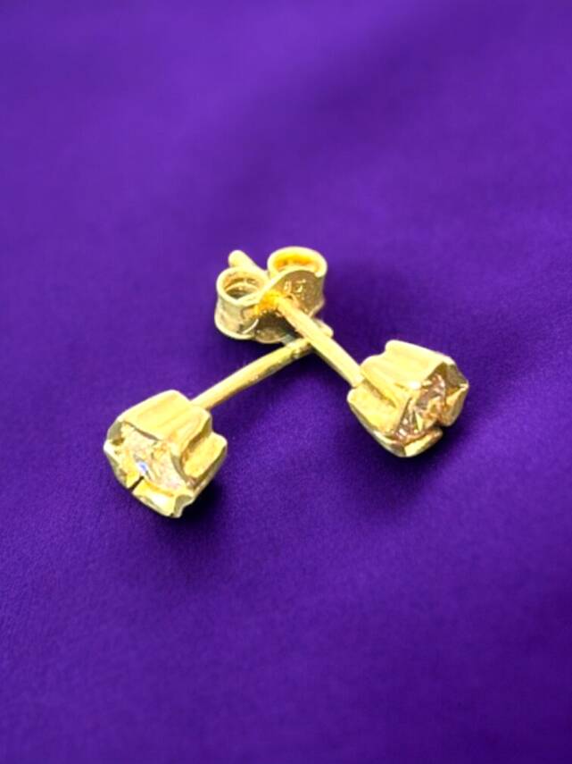 Tektaş Model Altın Top Küpe - 2