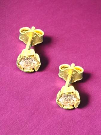 Tektaş Model Altın Top Küpe - 4