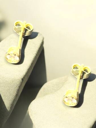 Tektaş Model Altın Top Küpe - 5