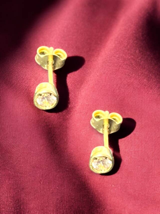 Tektaş Model Altın Top Küpe - 2