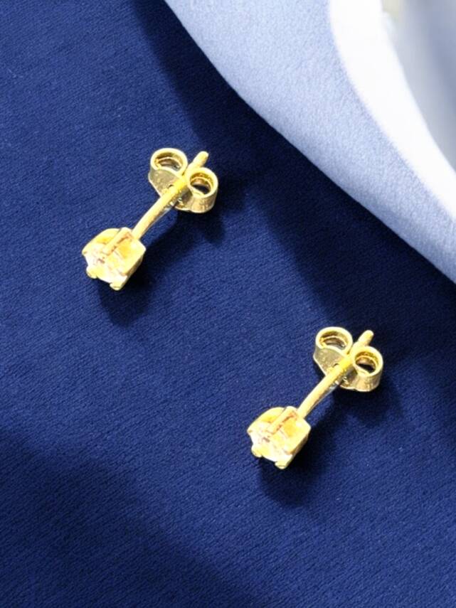 Tektaş Model Altın Top Küpe - 2