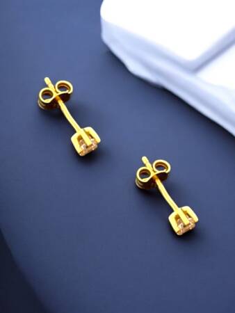 Tektaş Model Altın Top Küpe - 5