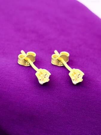 Tektaş Model Altın Top Küpe - 