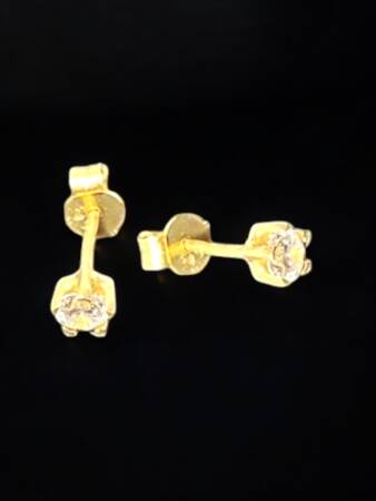 Tektaş Model Altın Top Küpe - 3