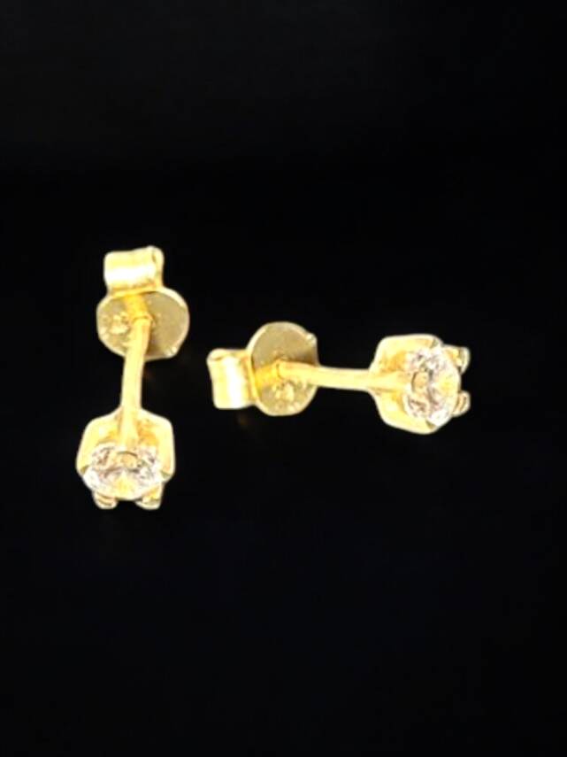 Tektaş Model Altın Top Küpe - 3