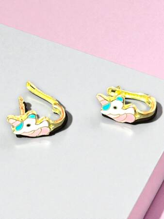 Unicorn Model Altın Çocuk Küpe - 5