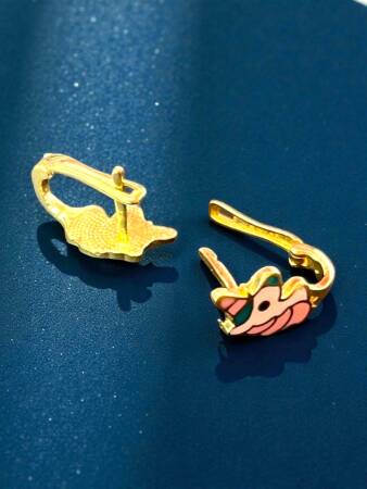 Unicorn Model Altın Çocuk Küpe - 6