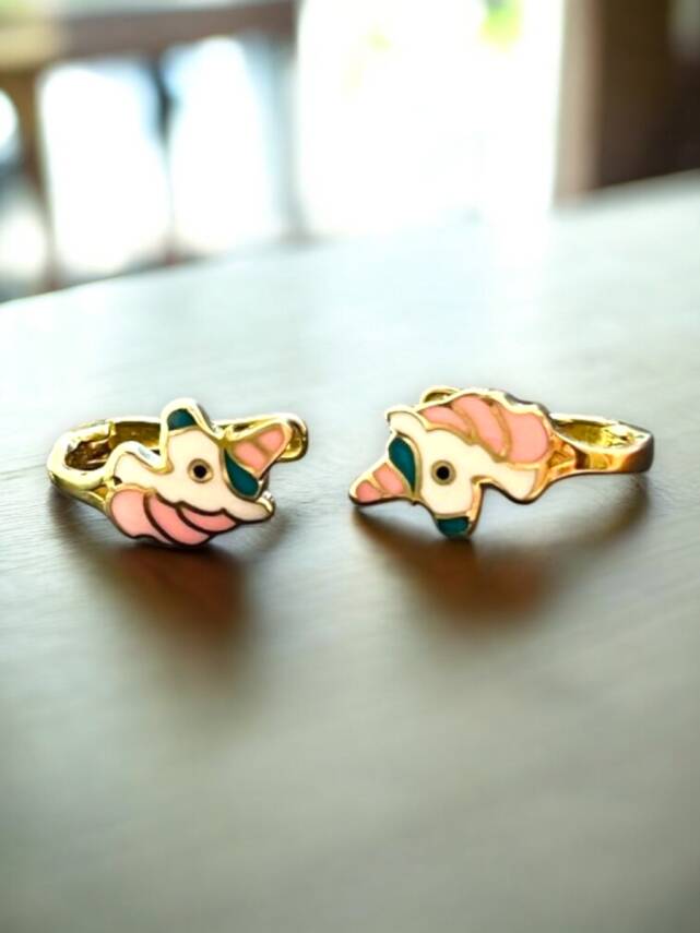 Unicorn Model Altın Çocuk Küpe - 4