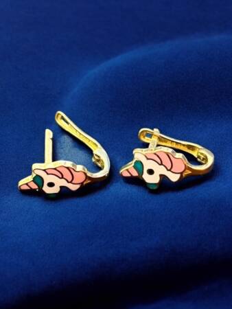 Unicorn Model Altın Çocuk Küpe - 7