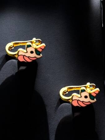 Unicorn Model Altın Çocuk Küpe - 6