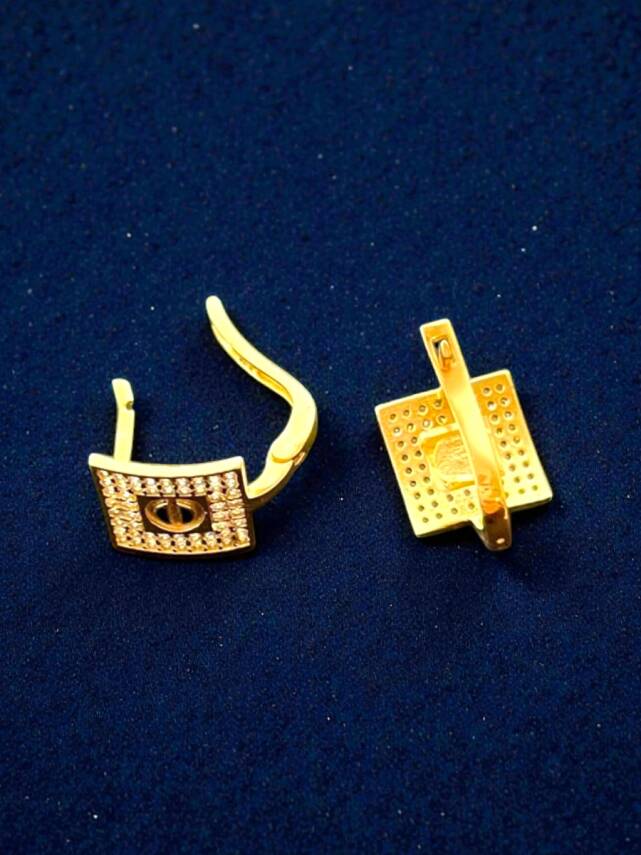 Vida Model Taşlı Altın Küpe - 2