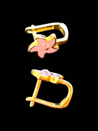 Gülen Yıldız Model Altın Çocuk Küpe - 6