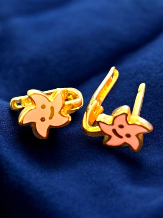 Gülen Yıldız Model Altın Çocuk Küpe - 4