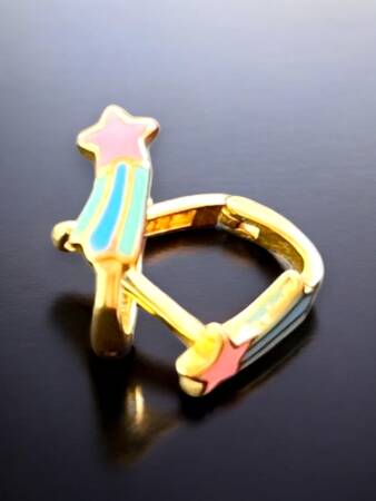 Yıldız Model Altın Çocuk Küpe - 2