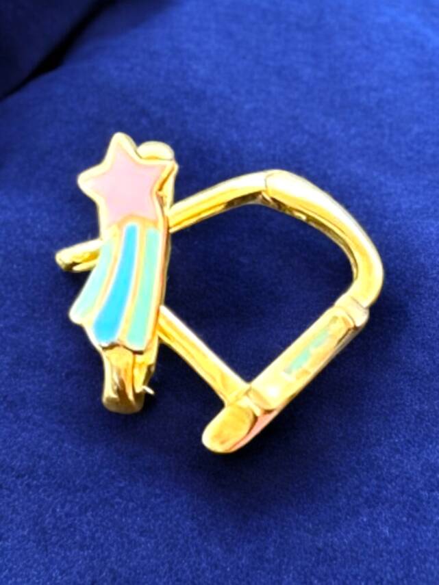 Yıldız Model Altın Çocuk Küpe - 4