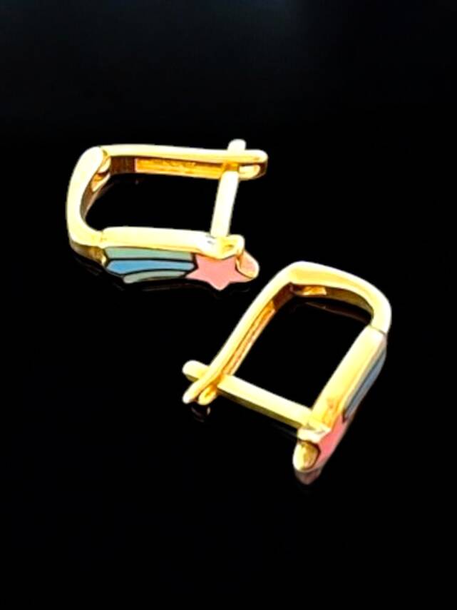 Yıldız Model Altın Çocuk Küpe - 5