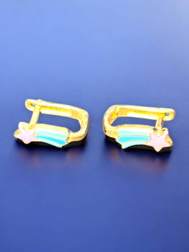 Yıldız Model Altın Çocuk Küpe - 7