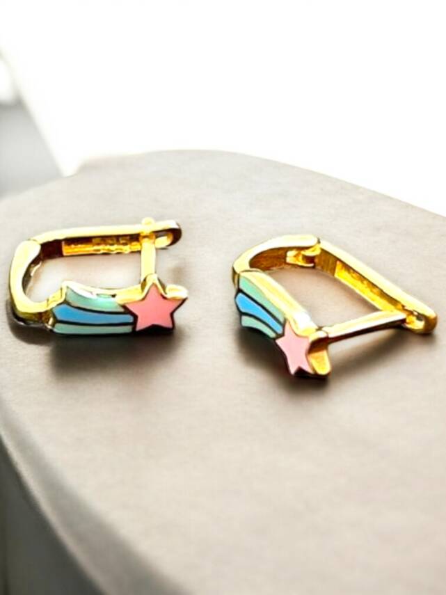 Yıldız Model Altın Çocuk Küpe - 6