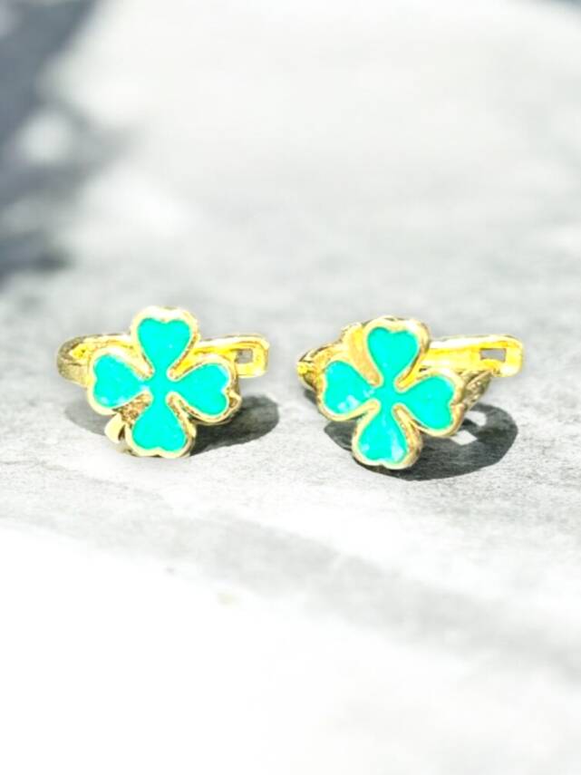 Yonca Model Altın Çocuk Küpe - 2