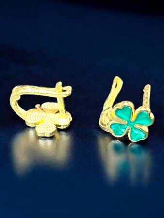 Yonca Model Altın Çocuk Küpe - 9