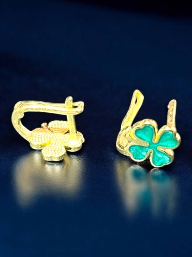 Yonca Model Altın Çocuk Küpe - 9