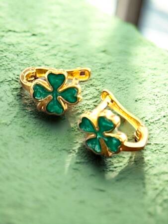 Yonca Model Altın Çocuk Küpe - 6